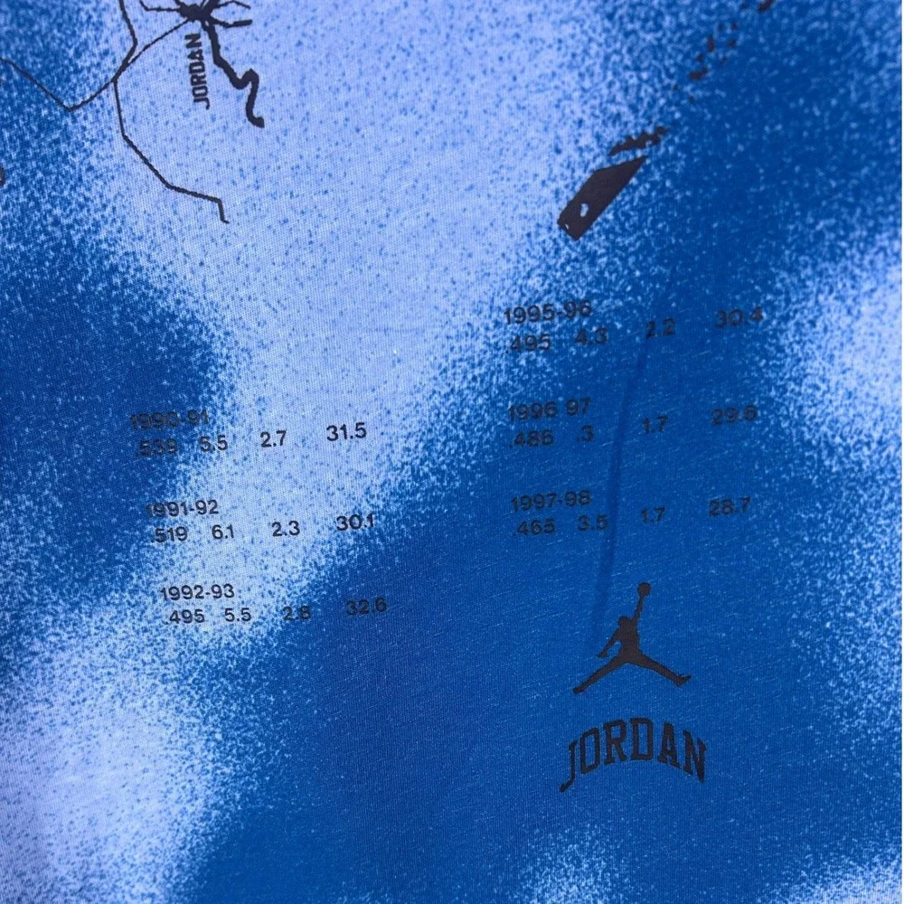 Jordan Men Blue Cloud Dye Graphic T-Shirt FB7448-412 Size Small Short Sleeve NWT